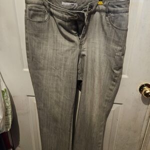 Chico's Light Gray Straight-Leg Jeans Size 3
